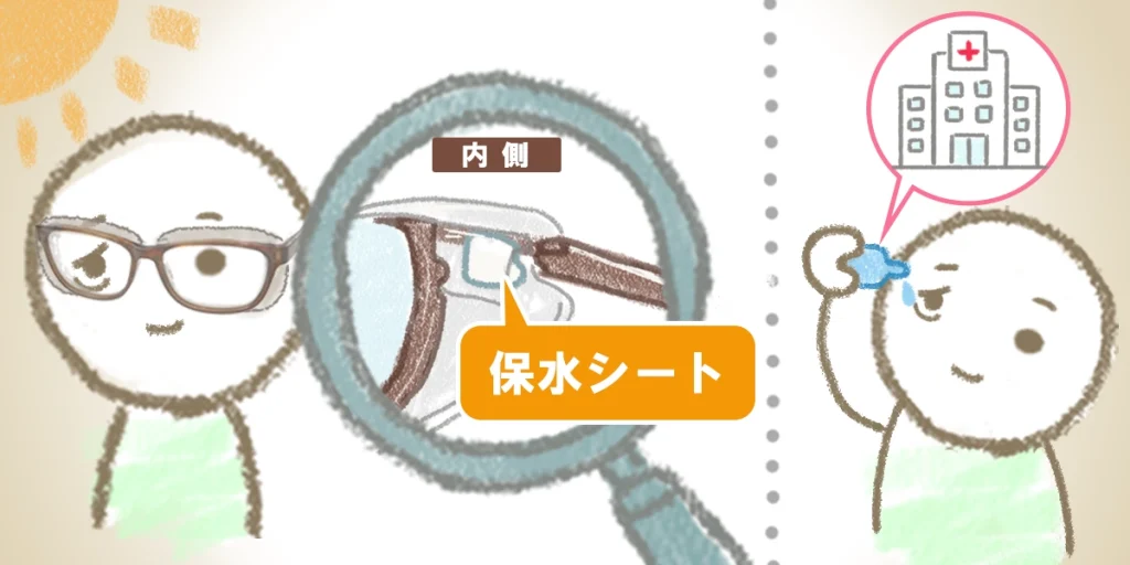 起きている時にできる眼球保護対策の例をイラスト化